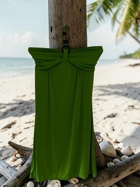 Lime Green Strapless Beach Dress Swim Cover Up by Paradise